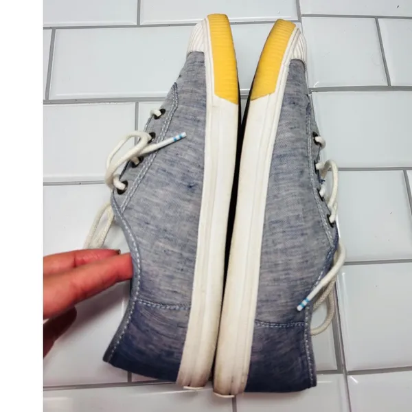 Toms Carmel Sneakers Womens Size 8 Blue Good Distressed Majolica Canvas - Image 9