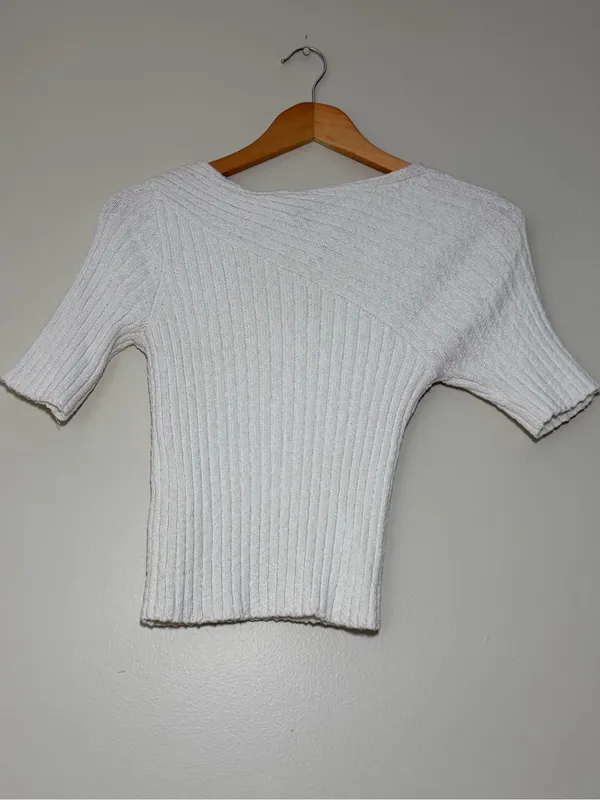 Anthropologie Maeve Ribbed Knit T-Shirt - Image 5