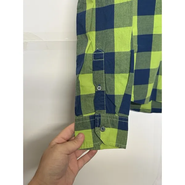 Aeropostale M Green Navy Plaid Shirt Women’s Button Down Long Sleeve Casual - Image 5