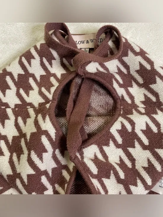 Willow & Wind Brown and White Modern Houndstooth Crop Top size S - Image 4