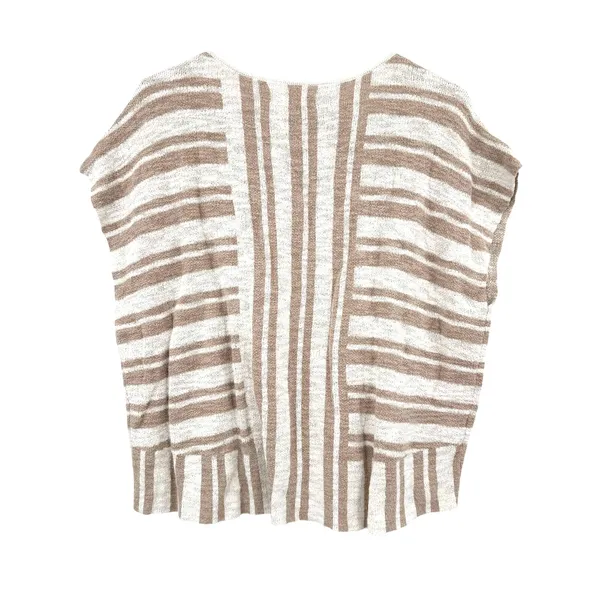 Lou & Grey for Loft Size Medium Short Sleeve Blouse Top Shirt Cotton Blend - Image 2