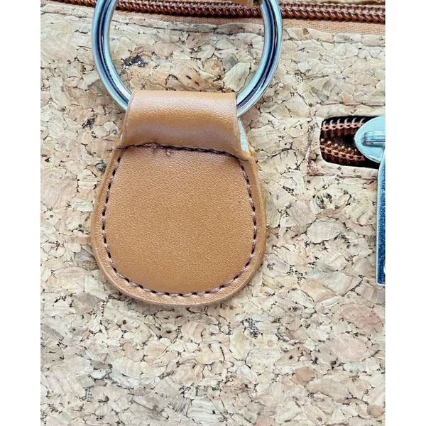 Primeware Cork Insulated Wine Bag Purse Carrier Zipper Close with Corkscrew - Image 8