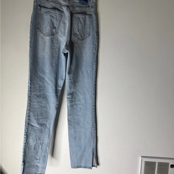 abercrombie fitch 90s‎ straight ultra high rise Size 29/8 XL Light Wash Distress - Image 6