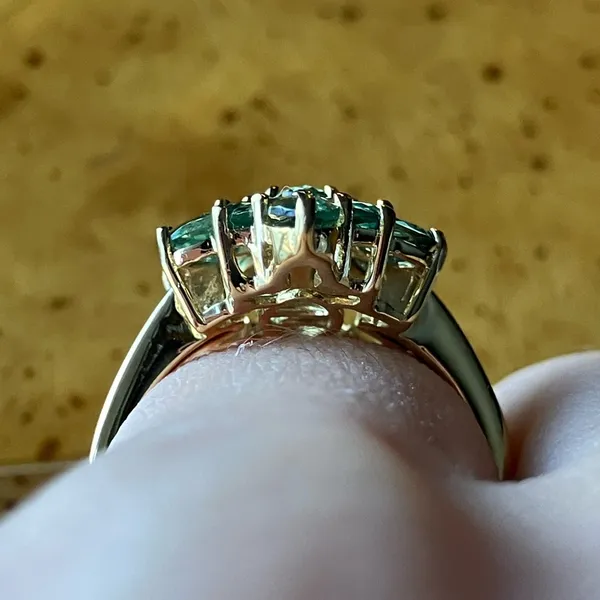 Natural Pine Apatite Sterling Silver Ring Size 6 Green - Image 2