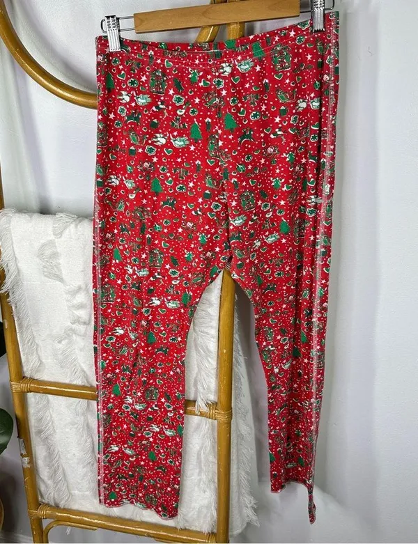 Roller Rabbit Red Christmas Pajama Set sz M - Image 5