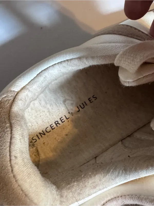Sincerely Jules Bailey Sneakers 7.5 White Taupe Lace Up Casual Retro Shoes - Image 8