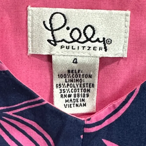 Lilly Pulitzer Pink and Navy Pineapple Tank Top - Image 2
