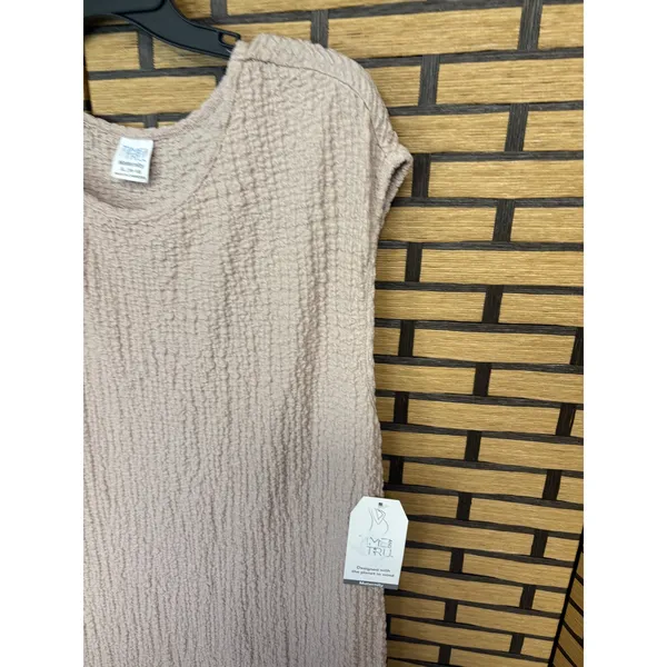 Time‎ And Tru Tan Textured Midi Dress Maternity Size XL - Image 4