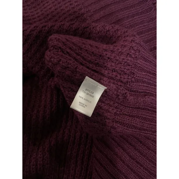 ZENANA Women's Medium Purple Waffle Knit‎ Oversized Cowl Neck Sweater - Image 4