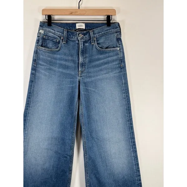 Citizens of Humanity Jeans Blue Premium Vintage Loli Mid Rise Wide Leg Size 27 - Image 7