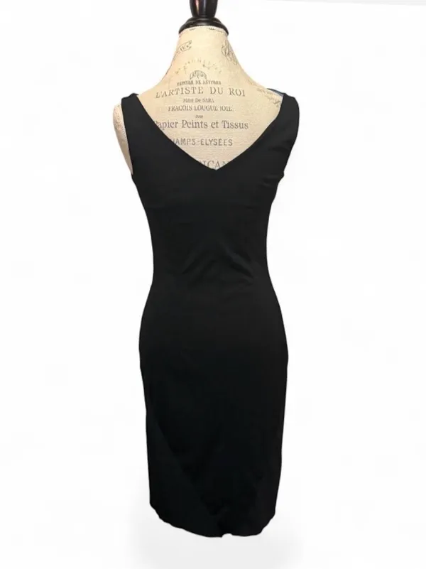 Express Black Draped Pencil Midi Dress Sz 5/6 - Image 5