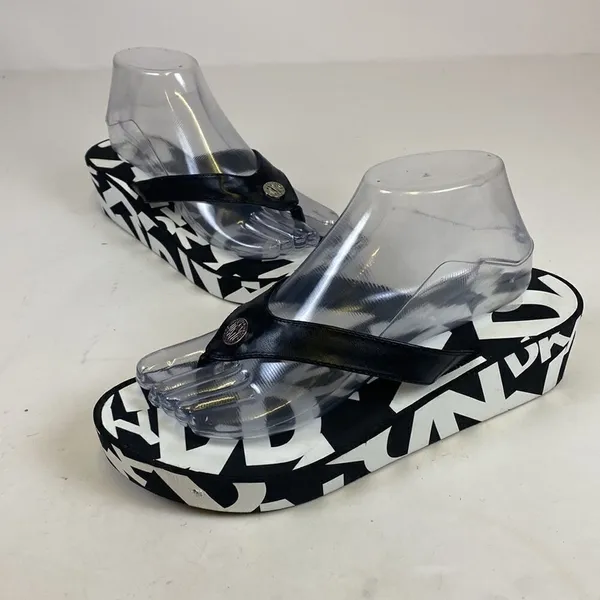 DKNY Black Women's Signature Wedge Platform Sandals‎ size 9 A11 - Image 2