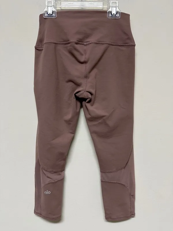 Alo Mauve Cropped Active Leggings with Sheer Panels sz M - Image 4