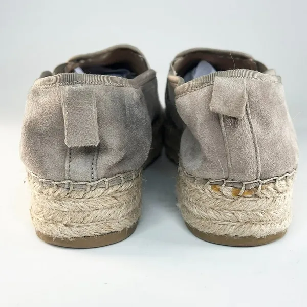 Sam Edelman Carrin Grey Taupe Suede Espadrille Platform Flats Shoes Women 9 - Image 4