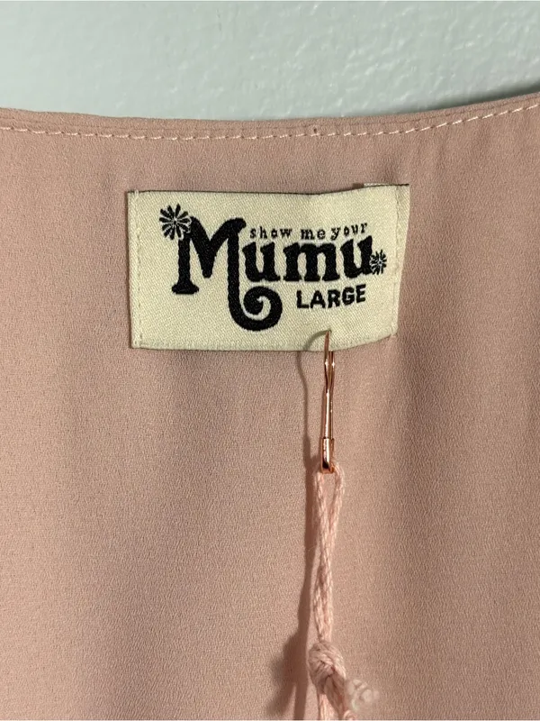 Show Me Your MuMu Jess Chiffon Midi Dress L Dusty Pink Wedding Guest Bridesmaid - Image 7