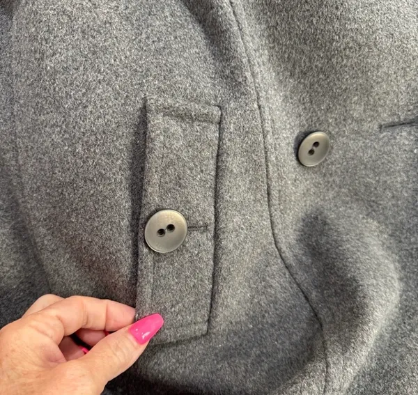 Vintage Via Spiga Gray Double Breasted Wool Pea Coat - Image 5