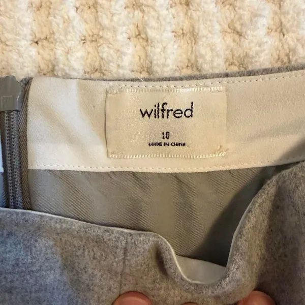 Aritzia Wilfred Essonne Mini Skirt Grey A-Line Wool Cashmere‎ Blend Size 10 - Image 4