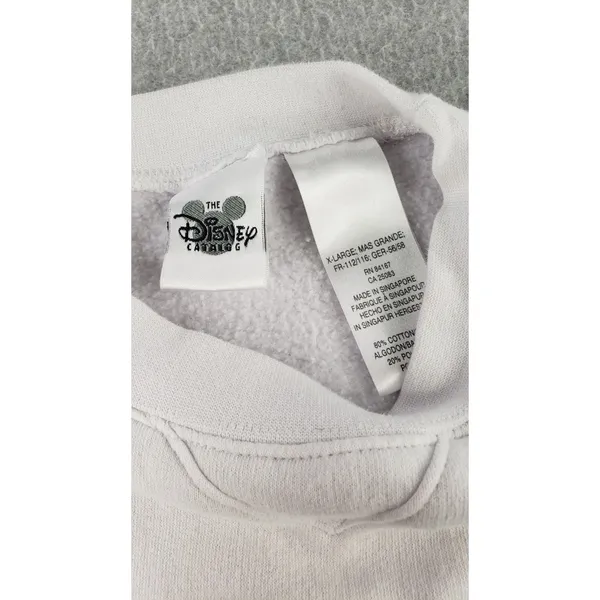 Vintage Mickey Mouse Embroidered Crewneck Sweatshirt Sz XL White Disney Catalog - Image 8