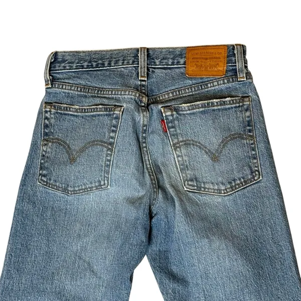 Levi's Premium Wedgie Straight Leg Jeans Womens Blue Denim‎ 25x27.5 Button Fly - Image 3