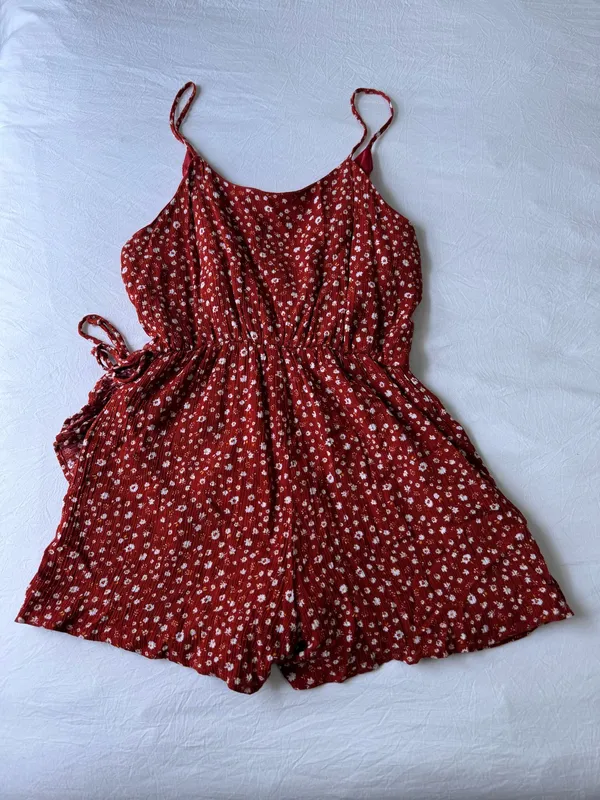 Altar'd State Romper Floral Red - Image 2