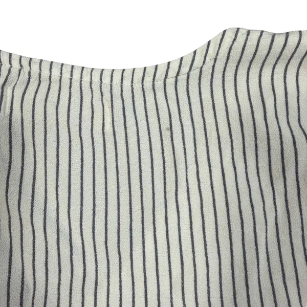 Abercrombie & Fitch Top Womens Medium White Blue Stripe Smocked Wrap Crop - Image 7