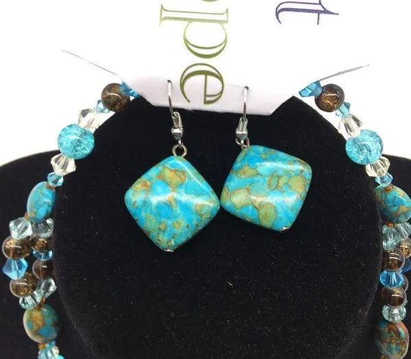 Radiant Hope Necklace/Earrings Chinese Turquoise - Image 3