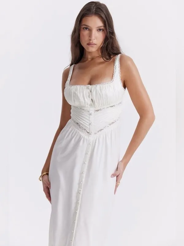 House of CB Illiana Ivory Real Silk Maxi Dress XS - Image 3