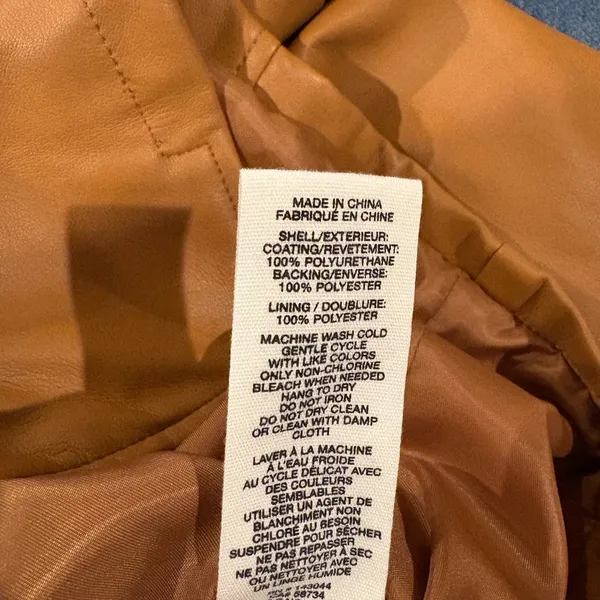Avec Les Filles faux leather jacket blazer tan sz M - Image 4