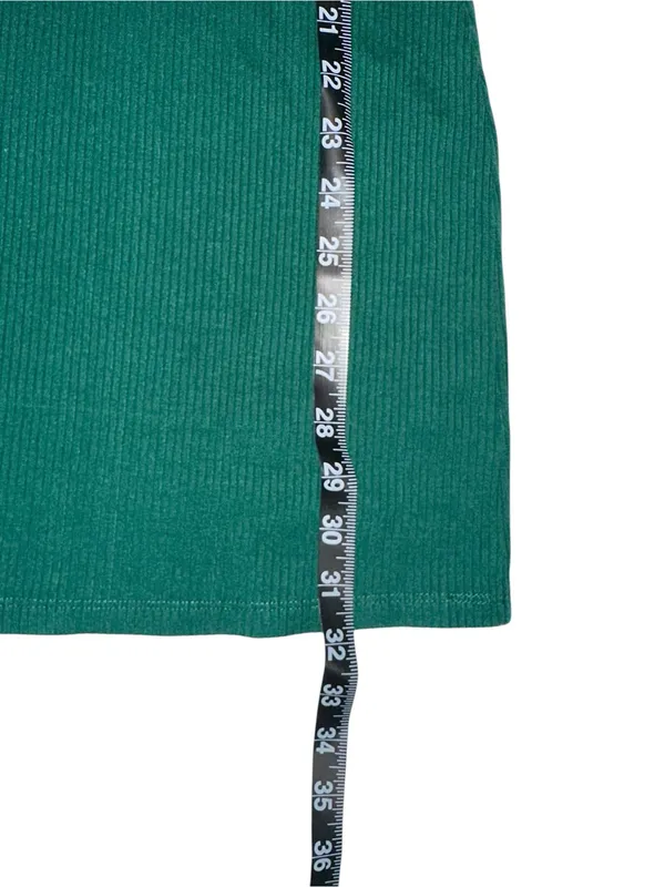 Reformation Jeans Kris Ribbed Knit Sleeveless Green Mini Dress SMALL - Image 7