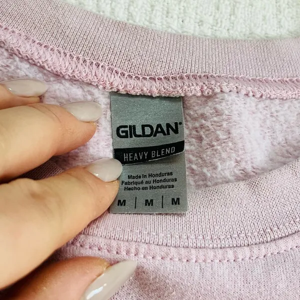 MAMA Crewneck Medium Mom Pull Over Top in Light Pink / Lavender Gildan - Image 2