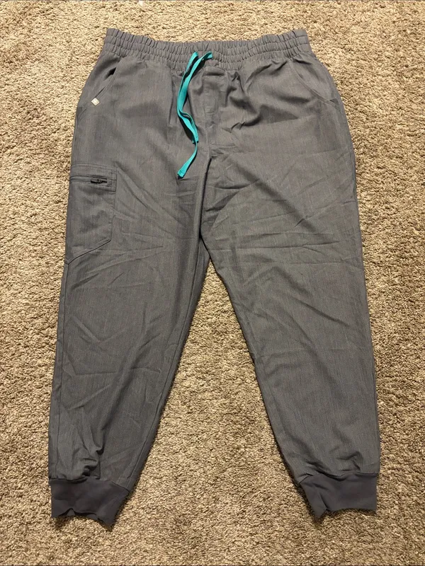 Figs Women's Graphite Gray Zamora‎ Ruched Waist Jogger Scrub Pants XL Petite - Image 2