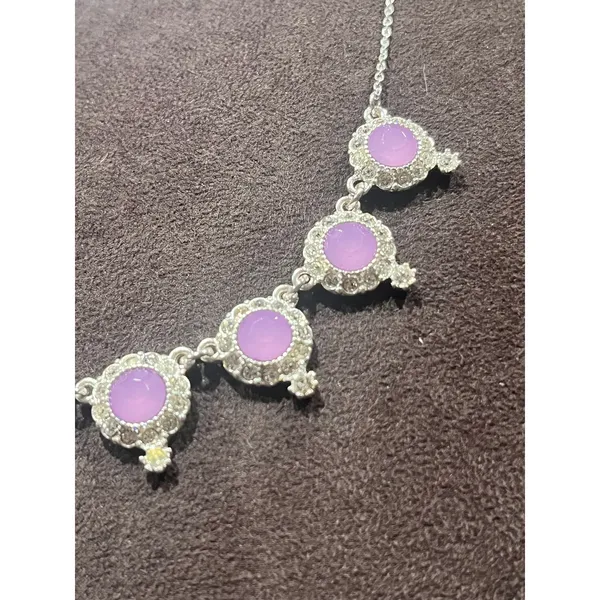 Vintage Lia Sophia Crystal Statement Necklace - Image 3