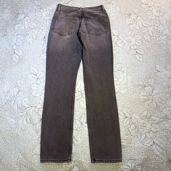 GRLFRND Karolina High Rise Straight Jeans Montego Bay Wash Button Fly Sz 23💛 - Image 3