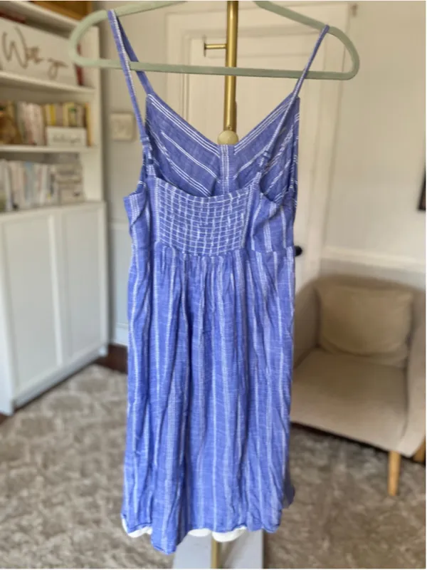 Motherhood Maternity Periwinkle Striped Mini Sundress Beachy Boho Nantucket Chic - Image 3
