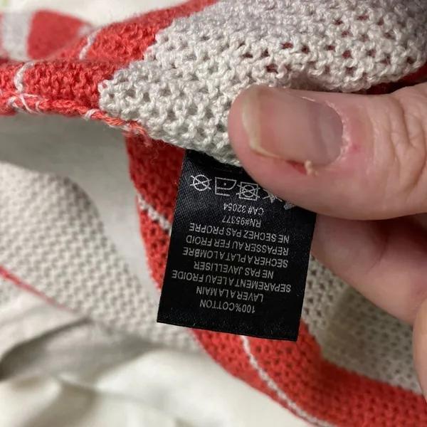 Sanctuary Striped Open Knit Sweater Size Large Cream Orange - Image 7