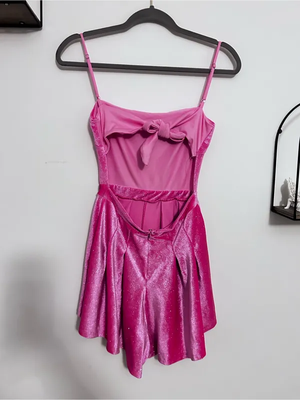 Princess Polly Lucy in the Sky Barbie Pink Glittery Sparkle CutOut Back Sleeveless Romper Small - Image 2