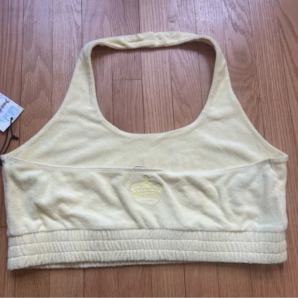NWT Juicy Couture/Forever 21 Yellow Terry Cloth Cropped Halter Top Size 2X - Image 6