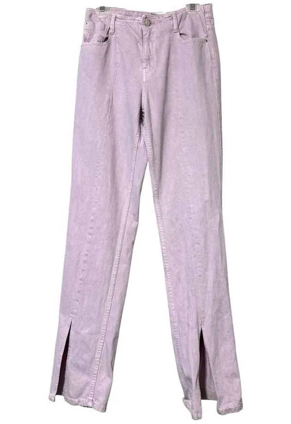 ZARA women’s size 6 lavender light purple front slit jeans business casual - Image 9