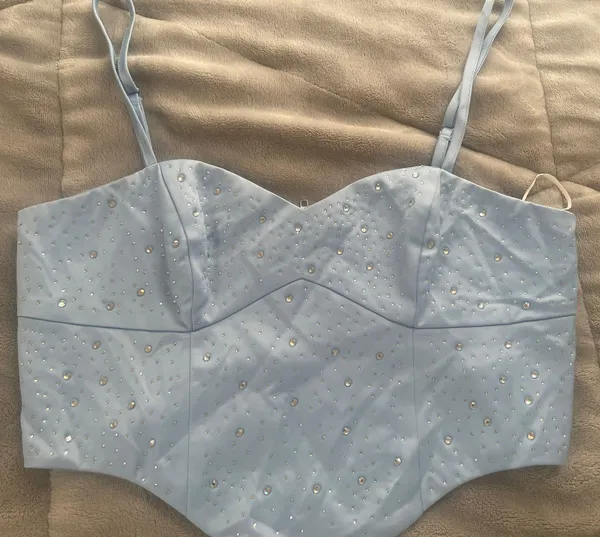 Sparkly Crop Top Blue - Image 2