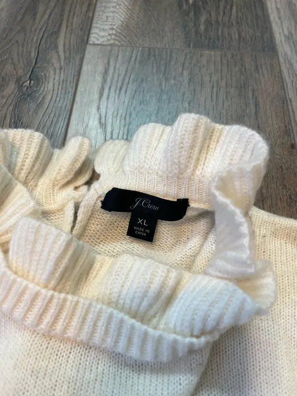 J. Crew Wool Blend Ruffle Neck Sweater - Image 6
