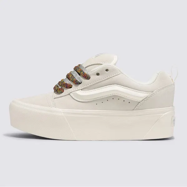 NEW Vans Knu Stack Women's Platform Shoes Vintage Suede Marshmallow W-9.5 M -8 - Image 3