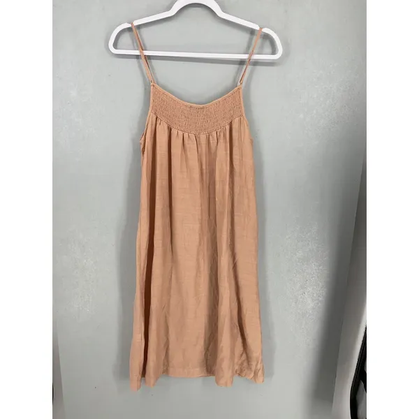 Coop Womens Dress Peach Smocked Adjustable Strap Mini Size 36 - Image 3