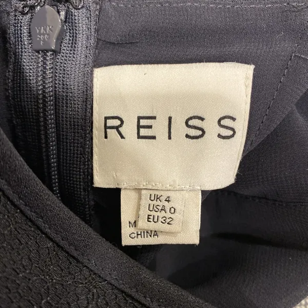 REISS Snares satin maxi dress size 0-Navy lace detail Minimalist Formal Classic - Image 9