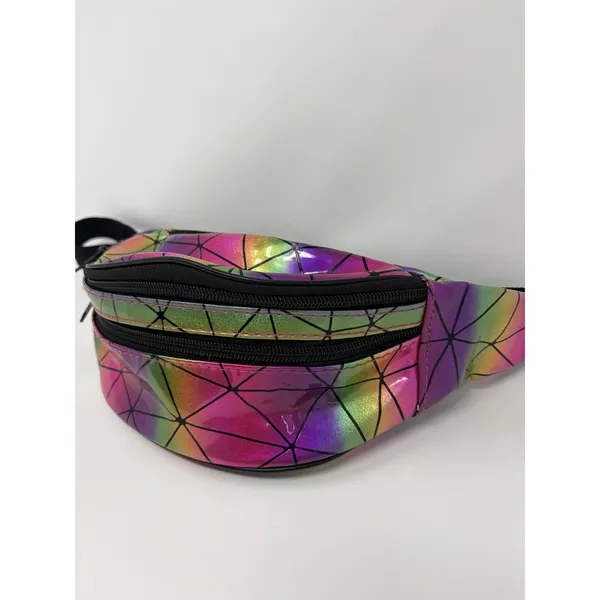 Rave Festival Luminous Fanny Pack Holographic Geometric Iridescent‎ - Image 3