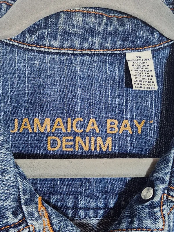 Jamaica Bay Medium Wash Denim Jacket Size 1X - Image 6
