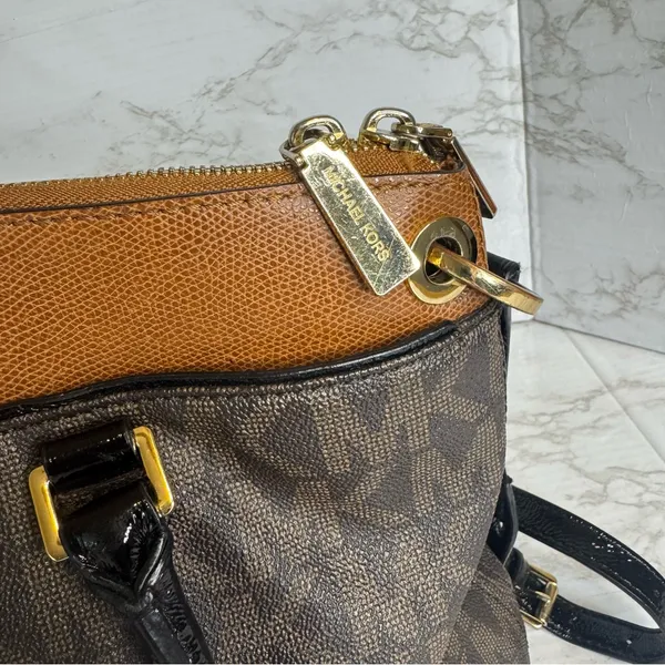 Michael Kors Aubrey Large Satchel Brown/Luggage women's bag shoulder purse‎ - Image 10
