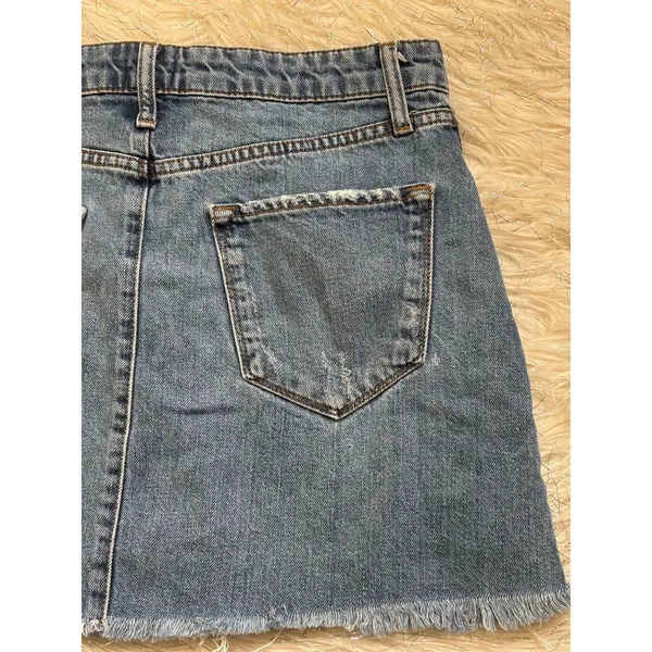BDG Urban Outfitters Women’s Blue Distressed Denim Skirt Size M - Image 11