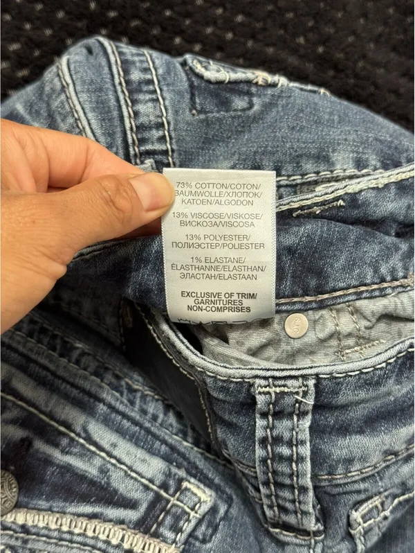 Silver Jeans Co Women’s Suki Mid Rise Bootcut Jeans Blue Dark Wash Size 28 - Image 5