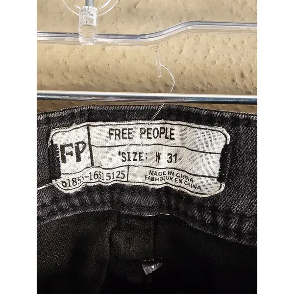 Free People Womens Washed Out Black Lace Inset Flare Jeans‎ 31 - Image 4