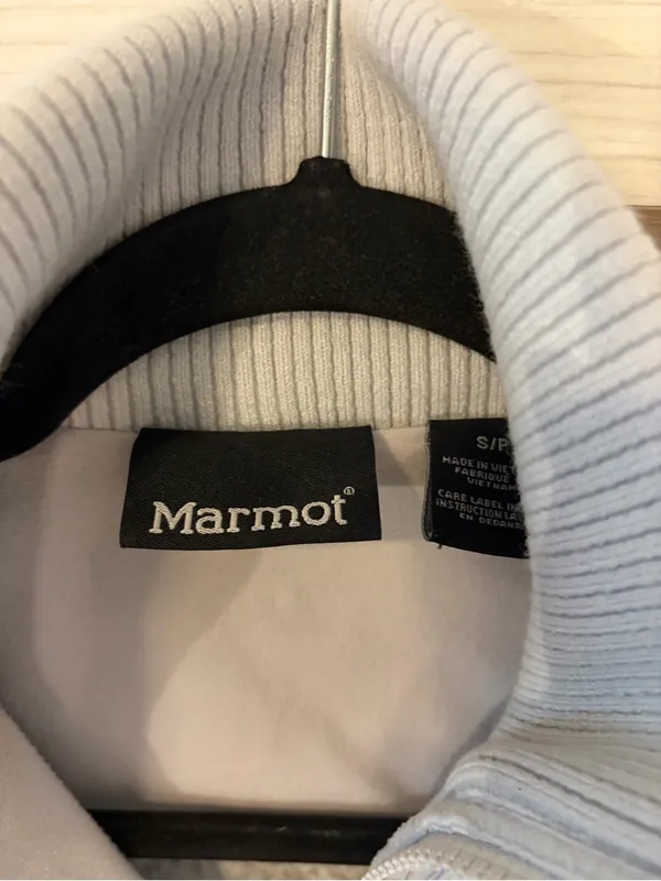 Marmot Jacket Women's Sz Small Gray Full Zip High Neck Zipper Pockets Thick Warm - Image 2